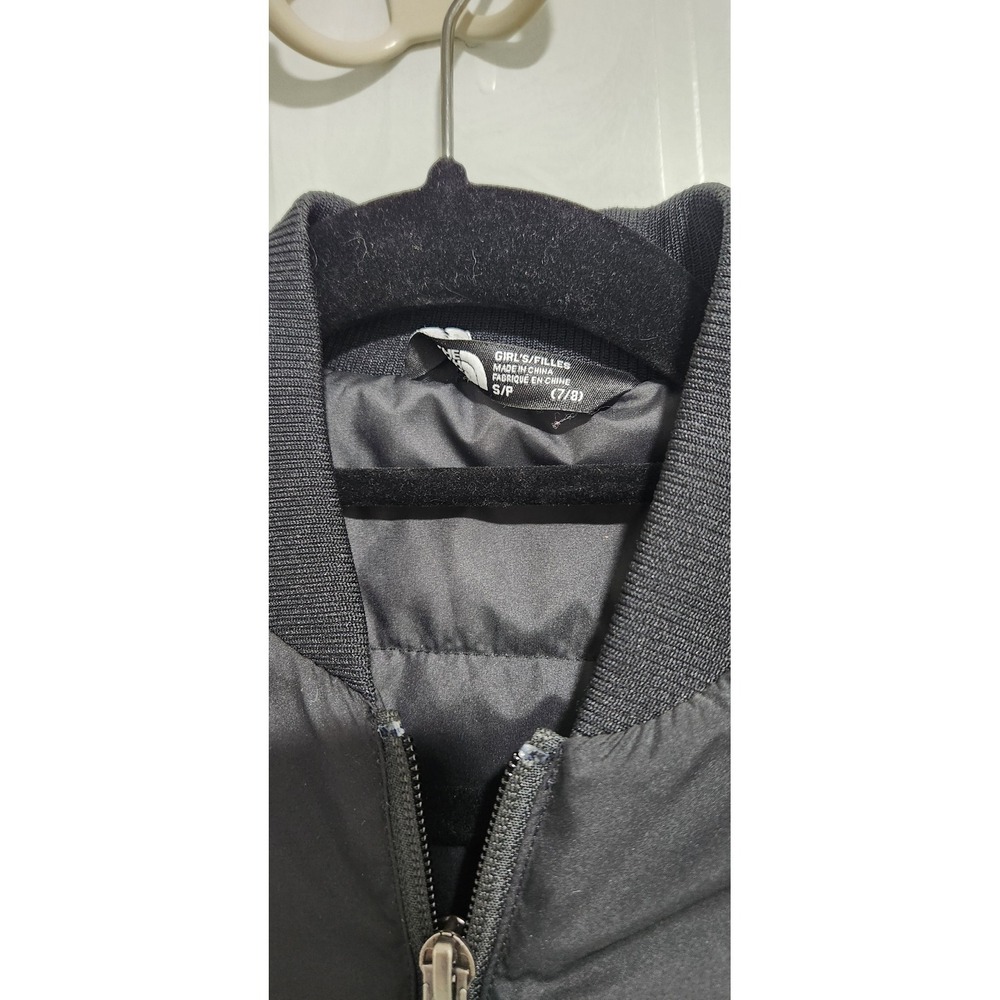 The North Face Girls Jester Bomber Jacket Black Full Zip Size Small 7/8 - Picture 2 of 6